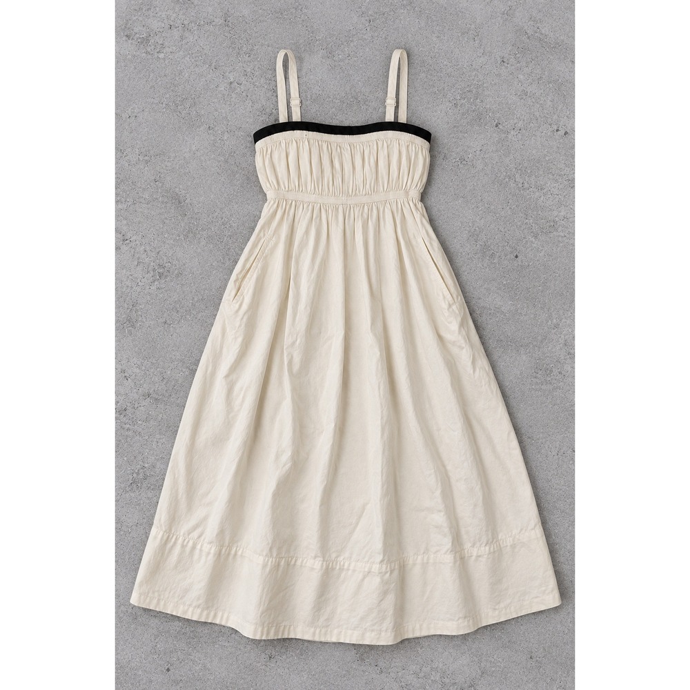NWT Maeve Anthropologie Strapless Pintuck Open Back Midi Dress L Cottagecore